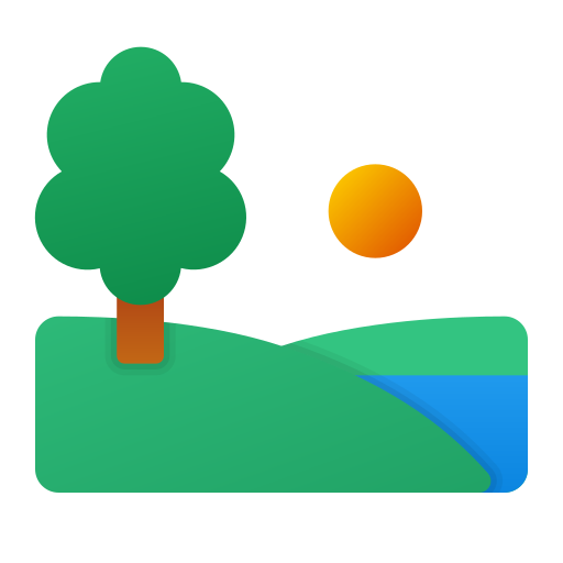 Icon of a forest with a river